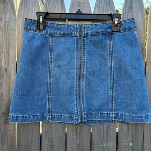 Altar'd State Zipper Front Denim Mini Skirt | Size S